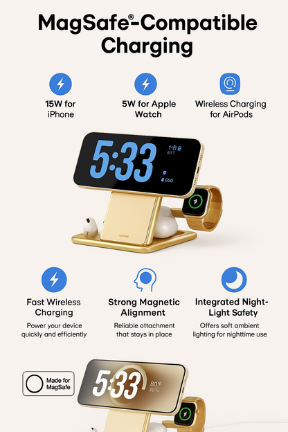 Qi2.2 25W Max Speed. 1 Pad for Apple Trio