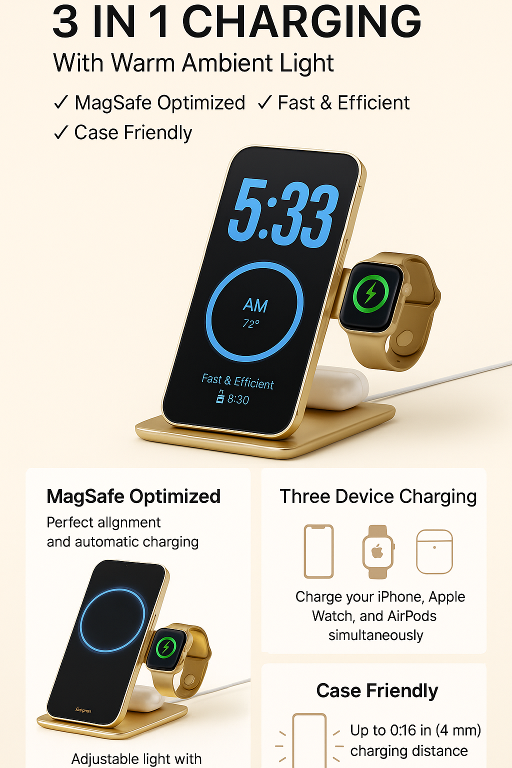 Qi2.2 25W Max Speed. 1 Pad for Apple Trio